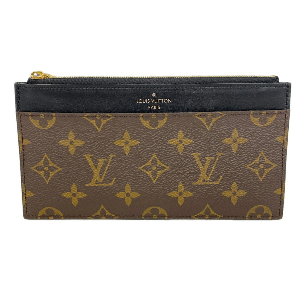 Louis Vuitton Monogram Purse Long Wallet M80348 Brown Black Men's Women's